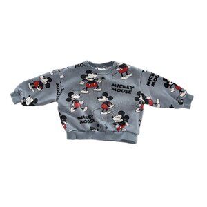 Zara Mickey Slate Crewneck, 18 - 24 months